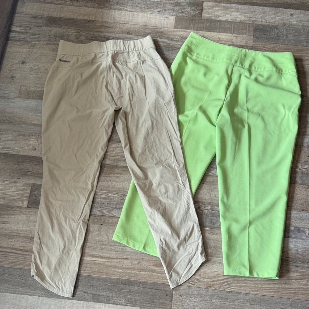 Lot x 2 Columbia Tan and green Cato Omni-Shield Pants size 8 - Picture 9 of 9